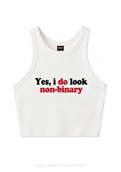 I Do Look Nonbinary Pride Y2K Crop Tank Top Cherrykitten