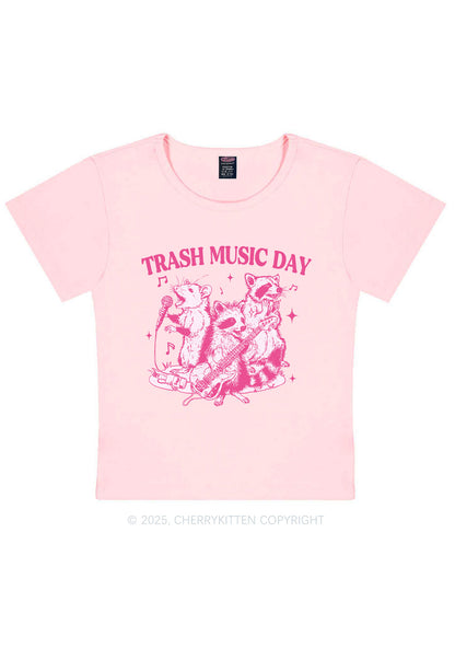 Trash Music Day Y2K Baby Tee Cherrykitten
