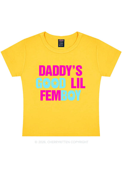 Daddys Good Lil Femboy Pride Y2K Baby Tee Cherrykitten