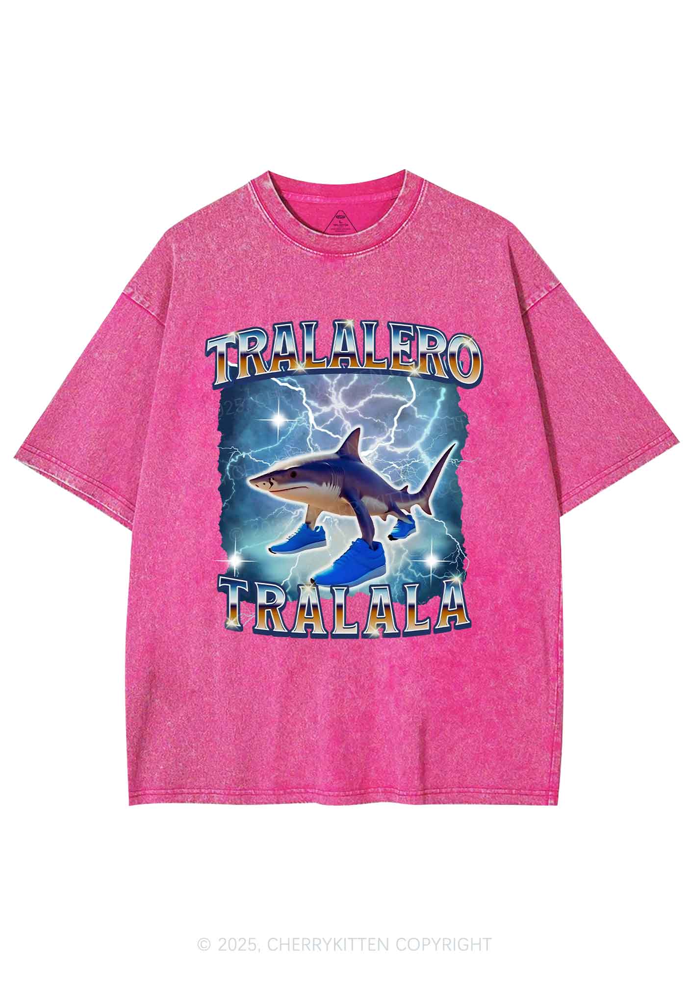 Tralalero Tralala Italian Brainrot Shirt Y2K Shirts Washed Tee Cherrykitten