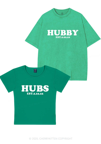 Hubs Hubby Y2K Valentine's Day Couple Shirt Cherrykitten