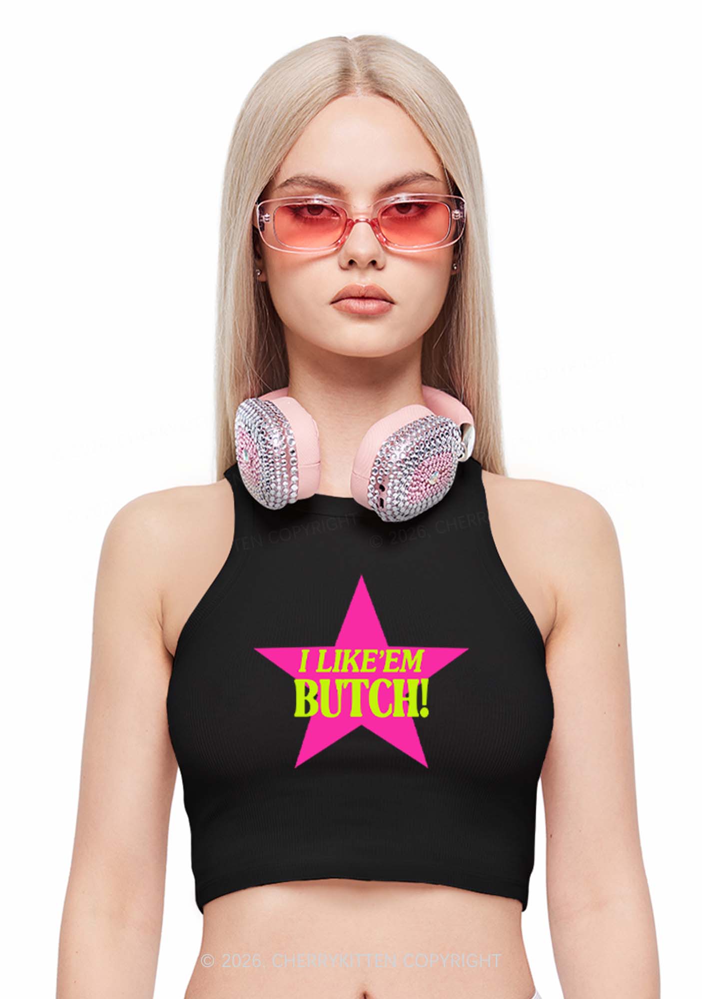 I Like Butch Pride Y2K Crop Tank Top Cherrykitten