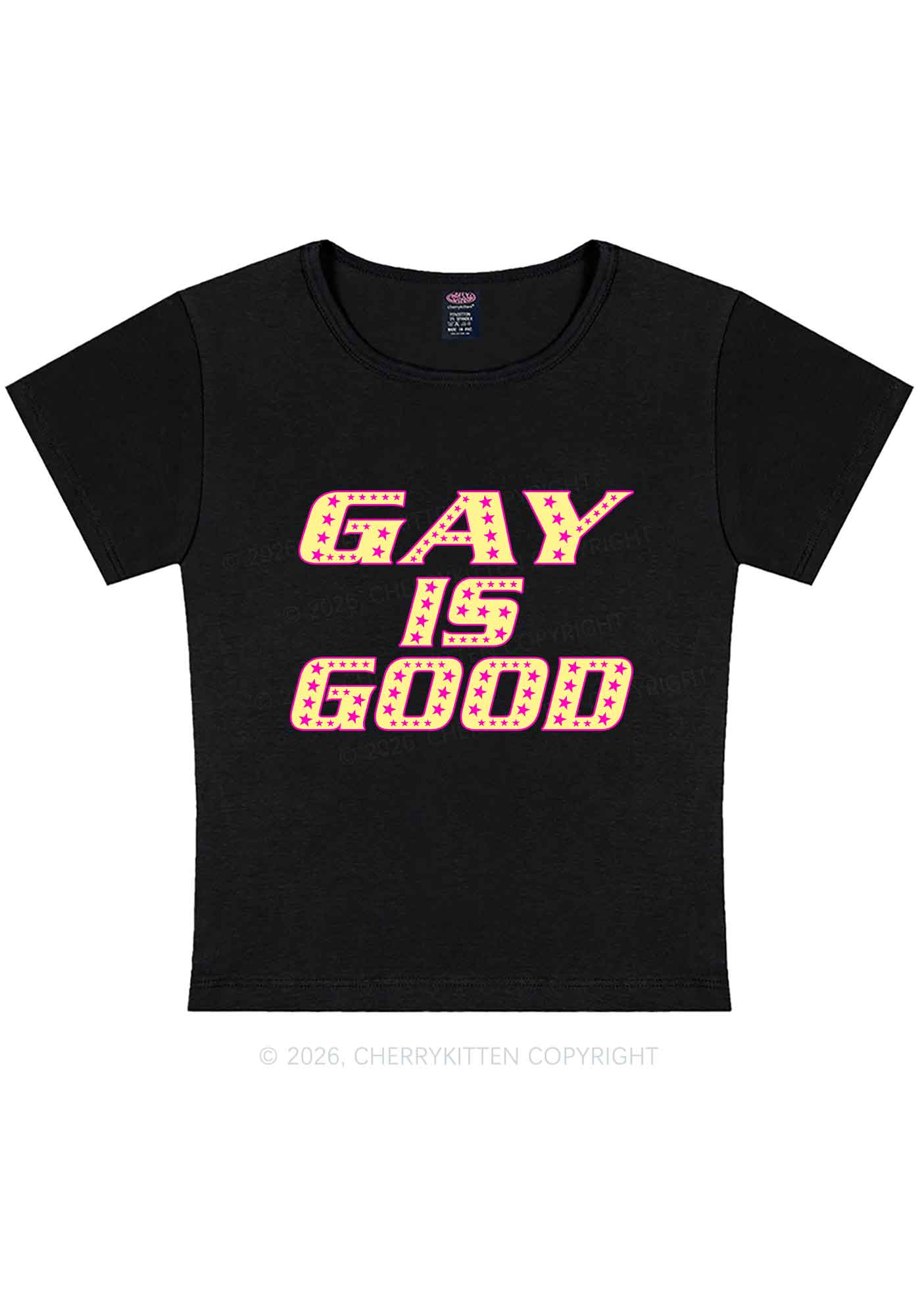 Gay Is Good Pride Y2K Baby Tee Cherrykitten