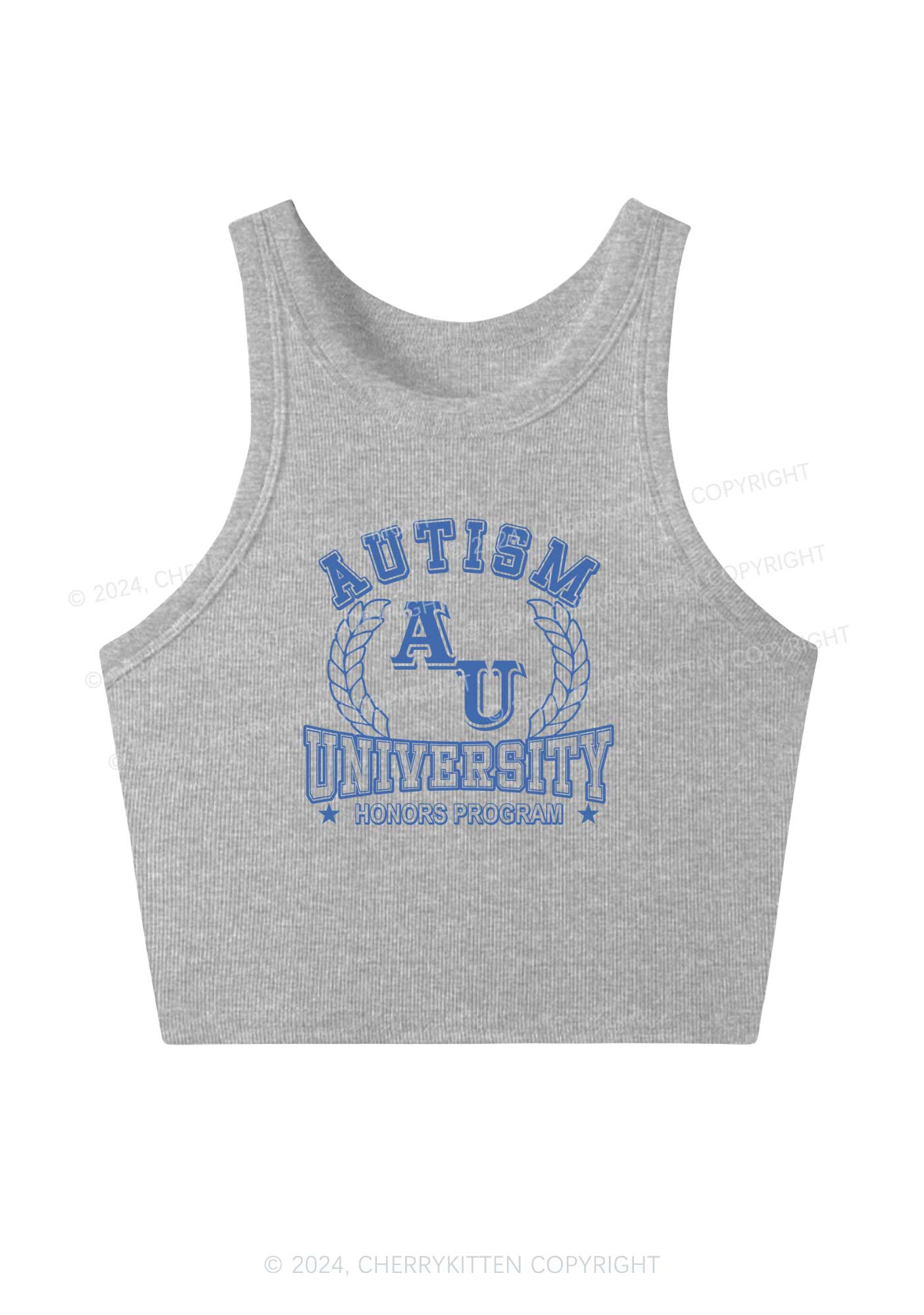 AU University Y2K Crop Tank Top Cherrykitten