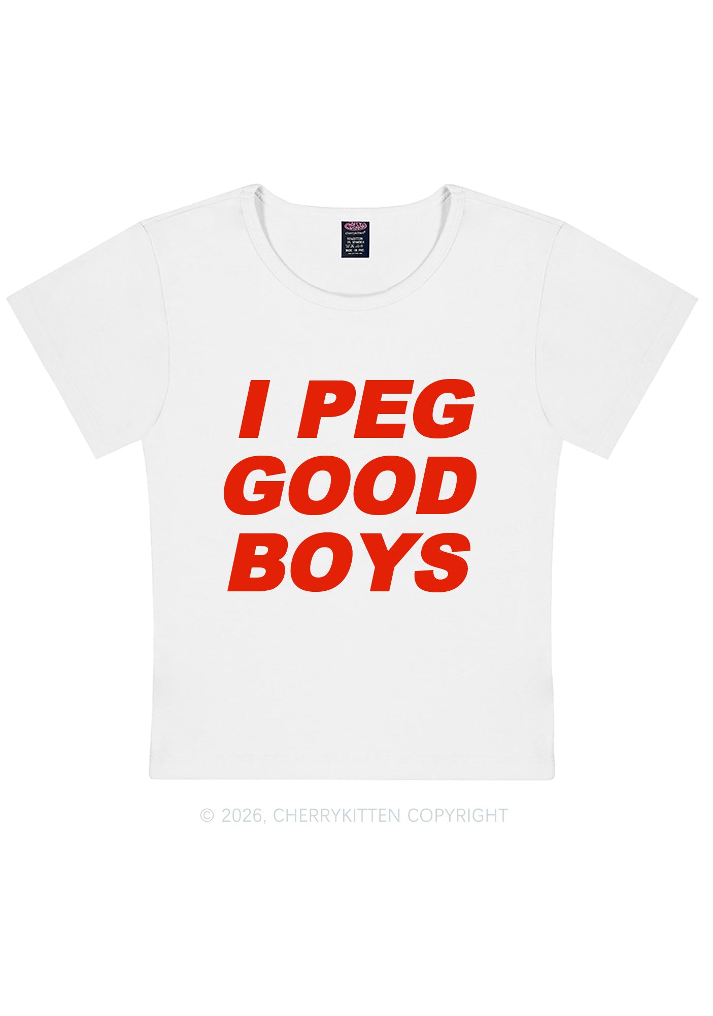 I Peg Good Boys Y2K Baby Tee Cherrykitten