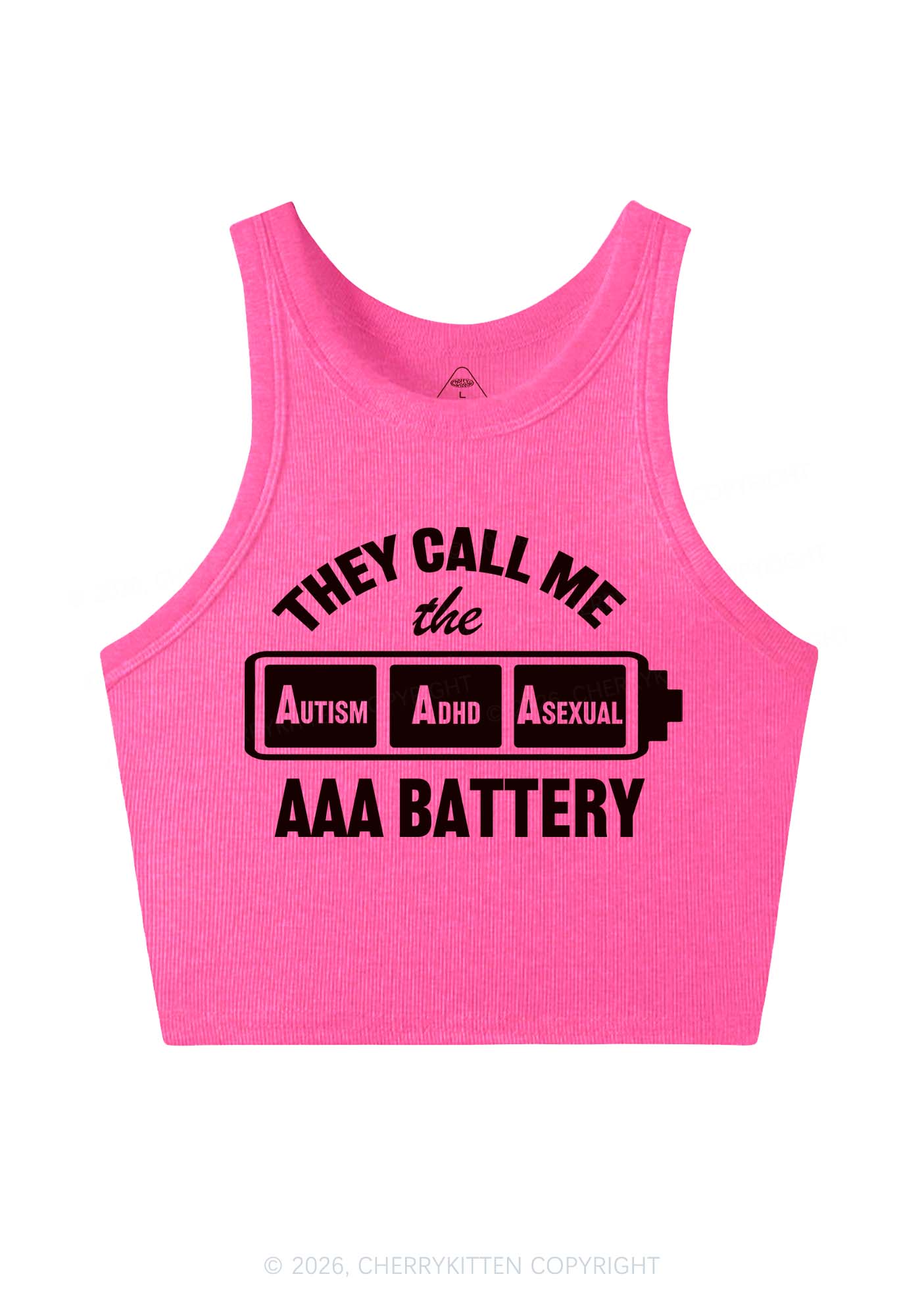 They Call Me AAA Battery Pride Y2K Crop Tank Top Cherrykitten