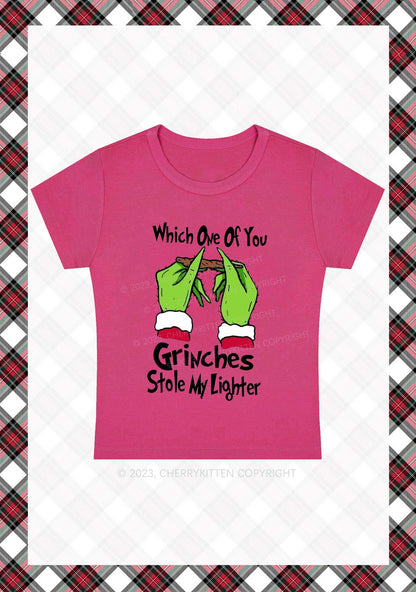 Which One Of You Stole My Lighter Christmas Baby Tee Cherrykitten