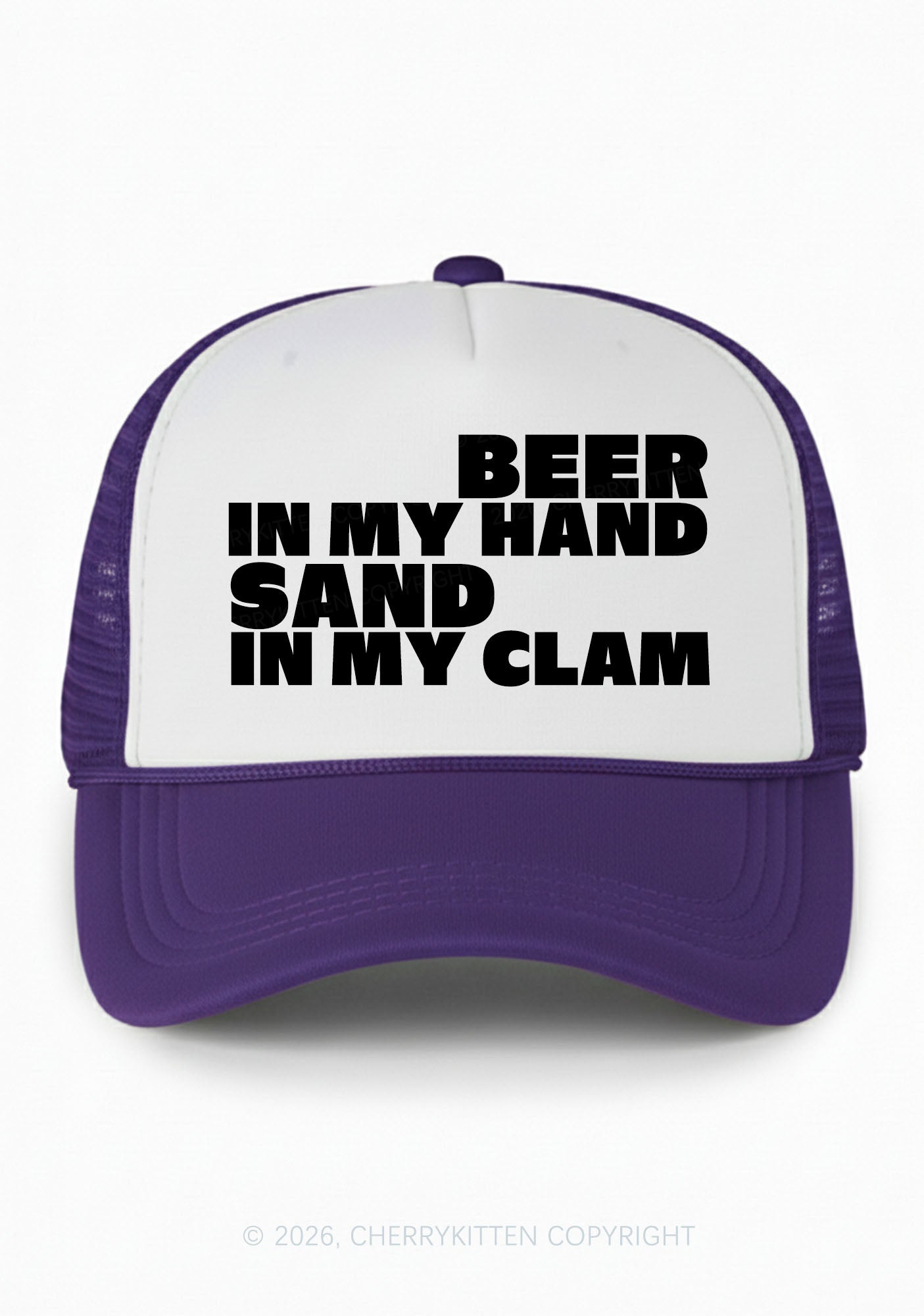Beer In My Hand Y2K Colorblock Trucker Hat Cherrykitten