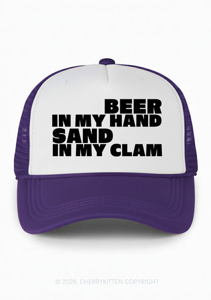 Beer In My Hand Y2K Colorblock Trucker Hat Cherrykitten