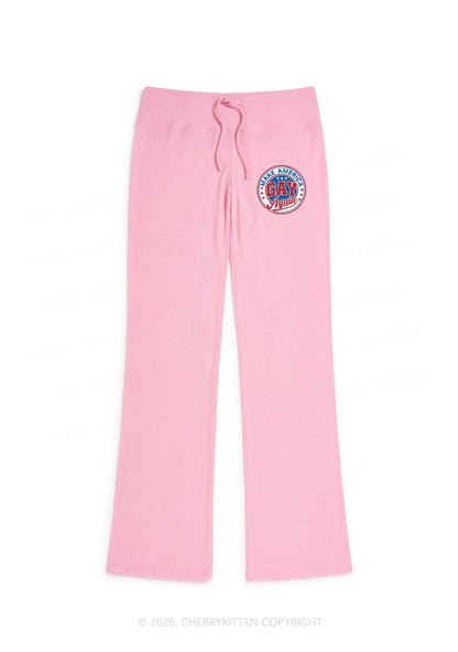 Make America Gay Again Pride Y2K Low Rise Drawstring Flare Pants Cherrykitten