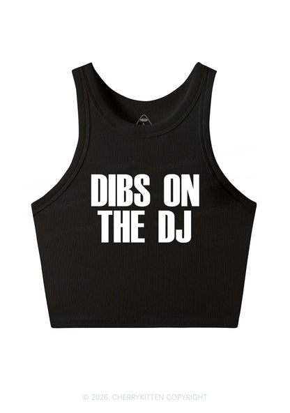 Dibs On The DJ Y2K Crop Tank Top Cherrykitten