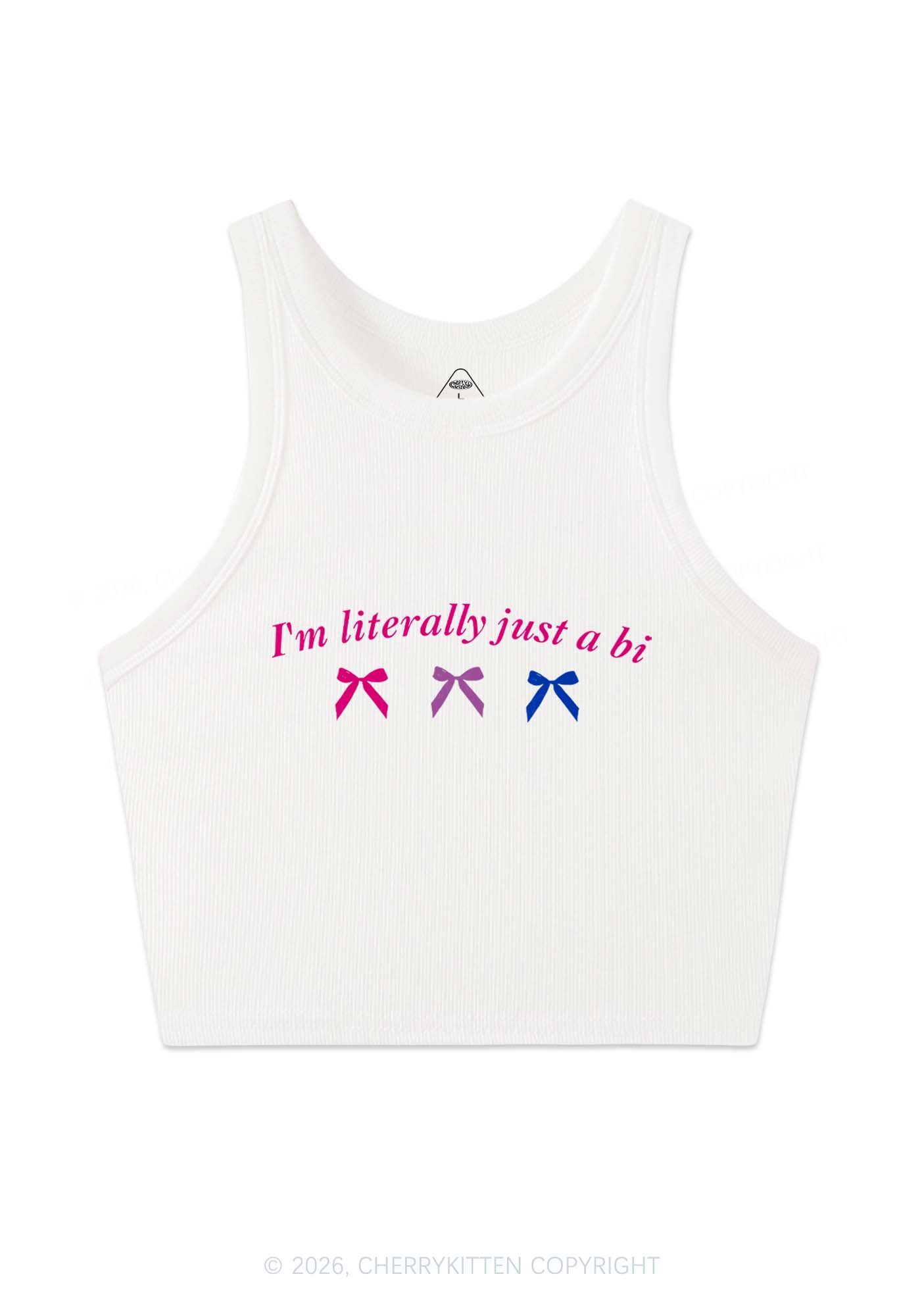 Im Literally Just A Bi Pride Y2K Crop Tank Top Cherrykitten