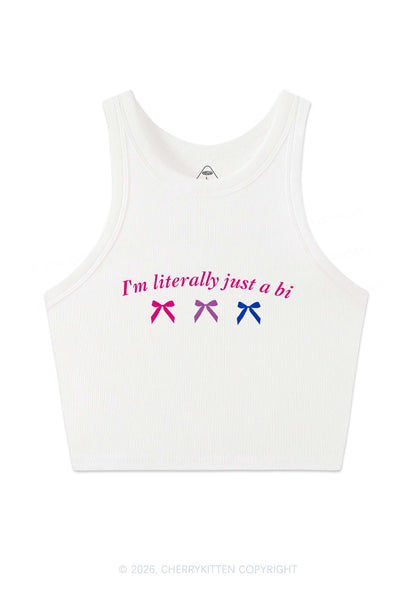 Im Literally Just A Bi Pride Y2K Crop Tank Top Cherrykitten