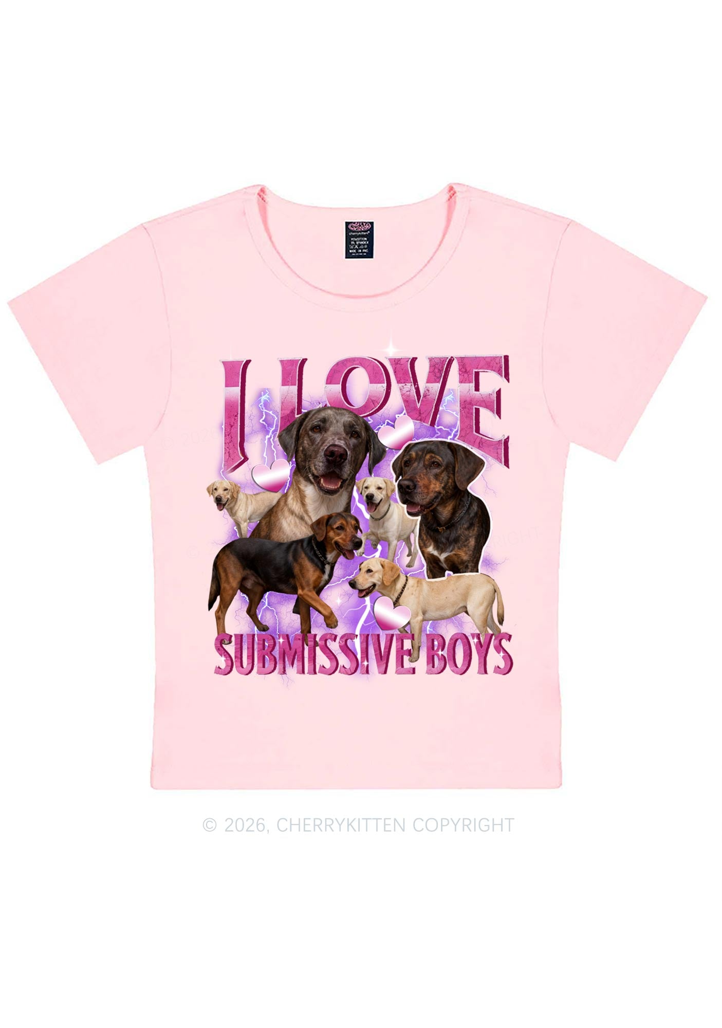 I Love S Dogs Y2K Baby Tee Cherrykitten