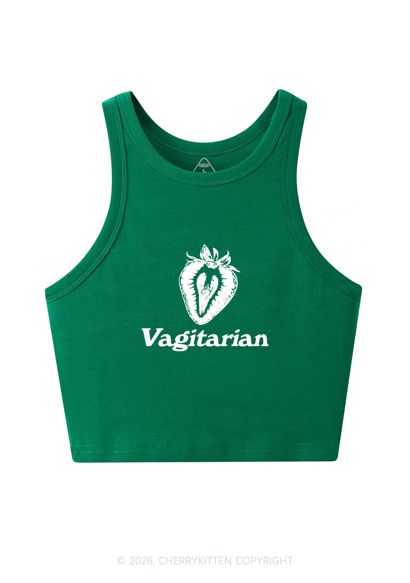 Vagitarian Strawberry Pride Y2K Crop Tank Top Cherrykitten