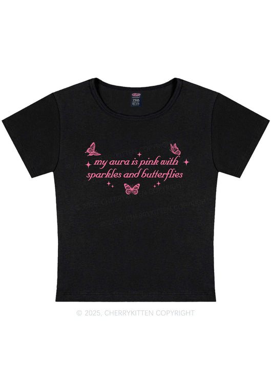 My Aura Is Pink Y2K Baby Tee Cherrykitten