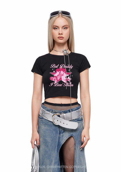 But Daddy I Love Them Star HR Y2K Baby Tee Cherrykitten