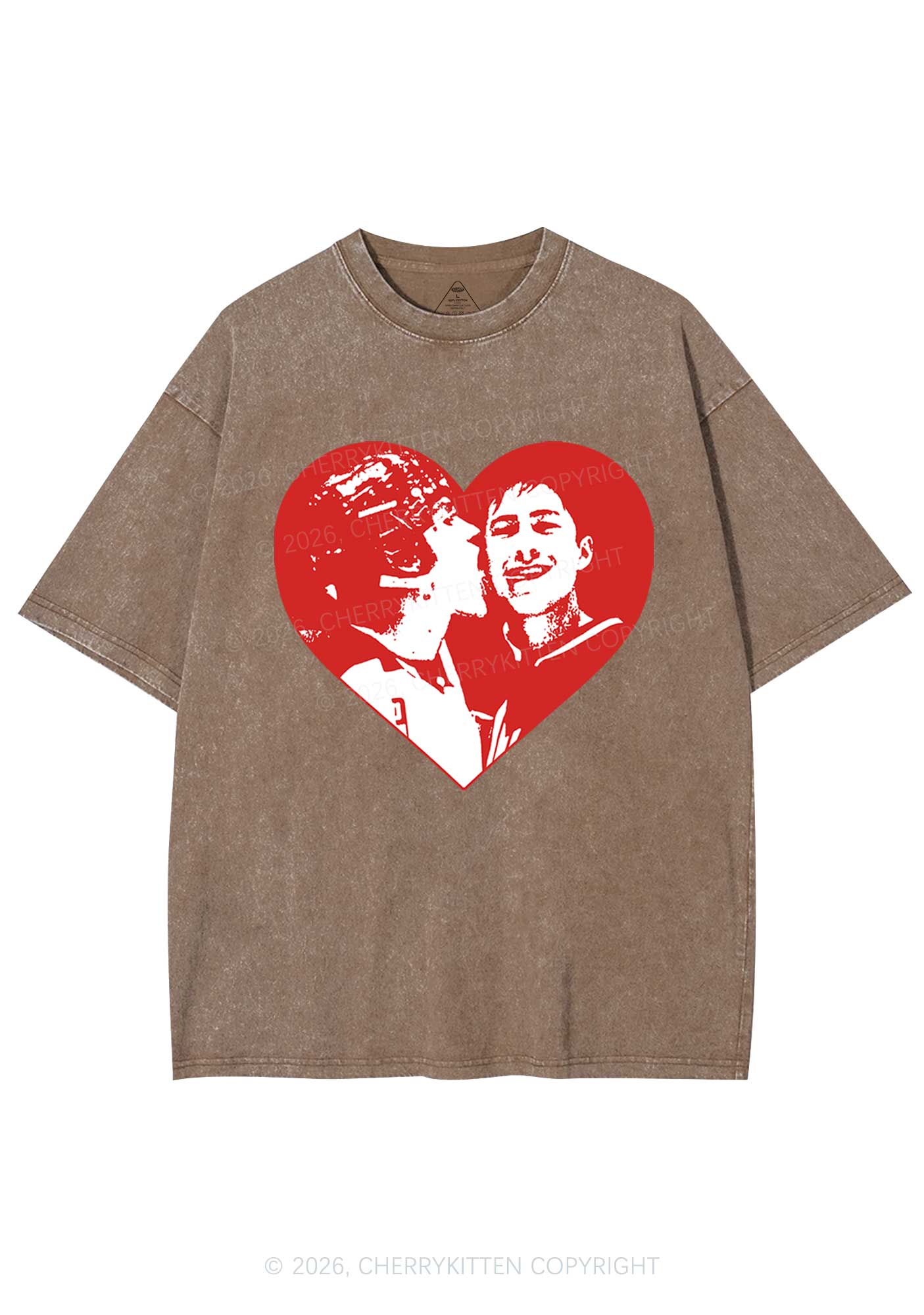 Red Heart Bros HR Y2K Shirts Washed Tee Cherrykitten