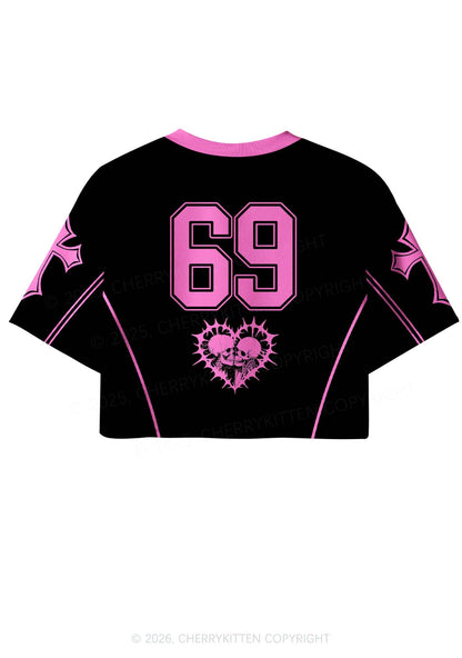Hot Pink Better A Faggot Than A Fascist Pride Y2K Crop Sport Jersey Shirts Cherrykitten