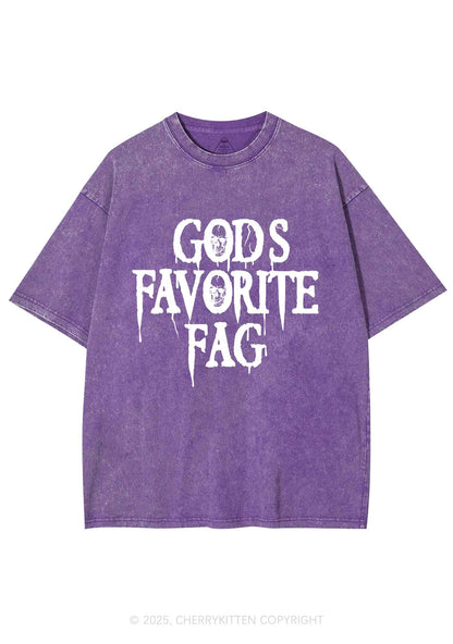 Halloween Gods Favorite Fag Pride Y2K Shirts Washed Tee Cherrykitten