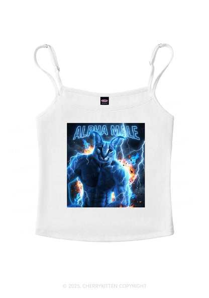 Alpha Male Floppa Y2K Spaghetti Strap Cami Cherrykitten