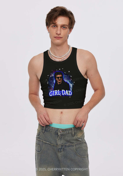 Girl Dad Starry Sky Y2K Crop Tank Top Cherrykitten