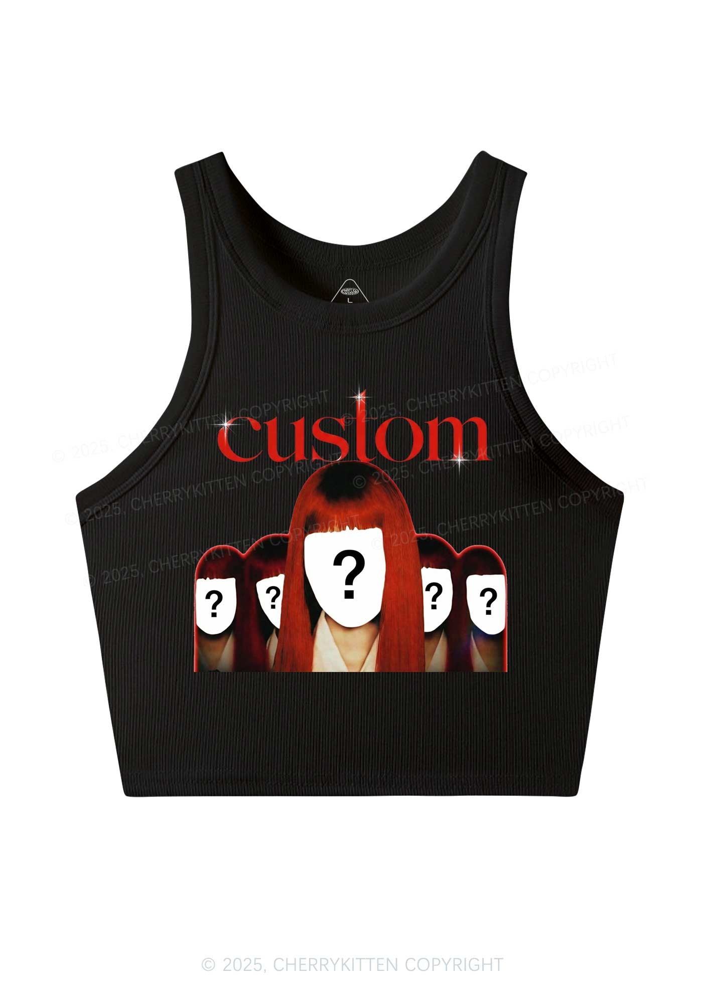 Custom Five Portraits Y2K Crop Tank Top Cherrykitten