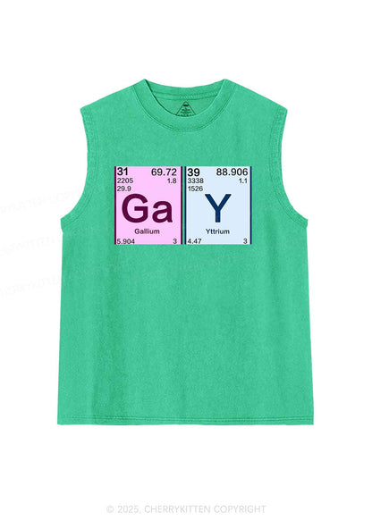 Gay Periodic Table Elements Pride Y2K Washed Muscle Tank Cherrykitten