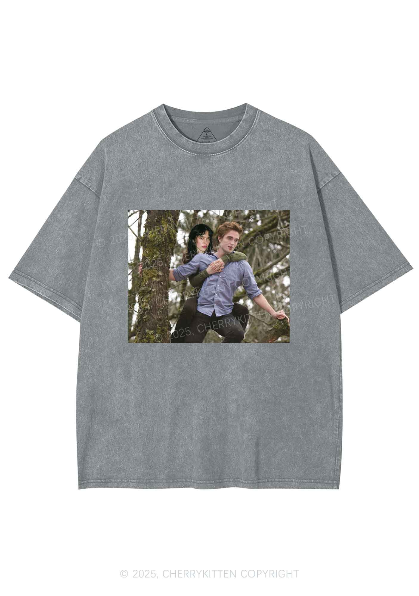 Custom Face Y2K Shirts Washed Tee Cherrykitten