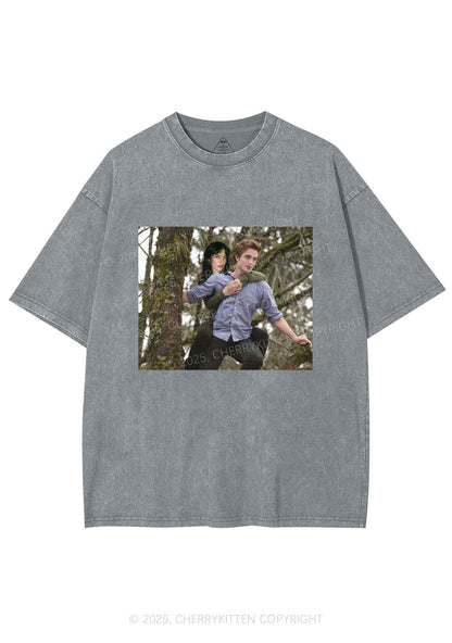 Custom Face Y2K Shirts Washed Tee Cherrykitten