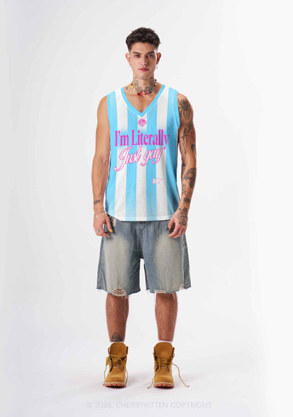 Im Literally Just Gay Pride Y2K Sport Jersey Tank Cherrykitten
