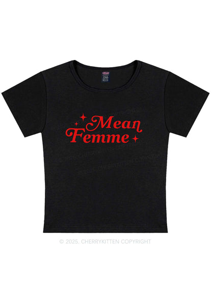 Mean Femme Pride Y2K Baby Tee Cherrykitten