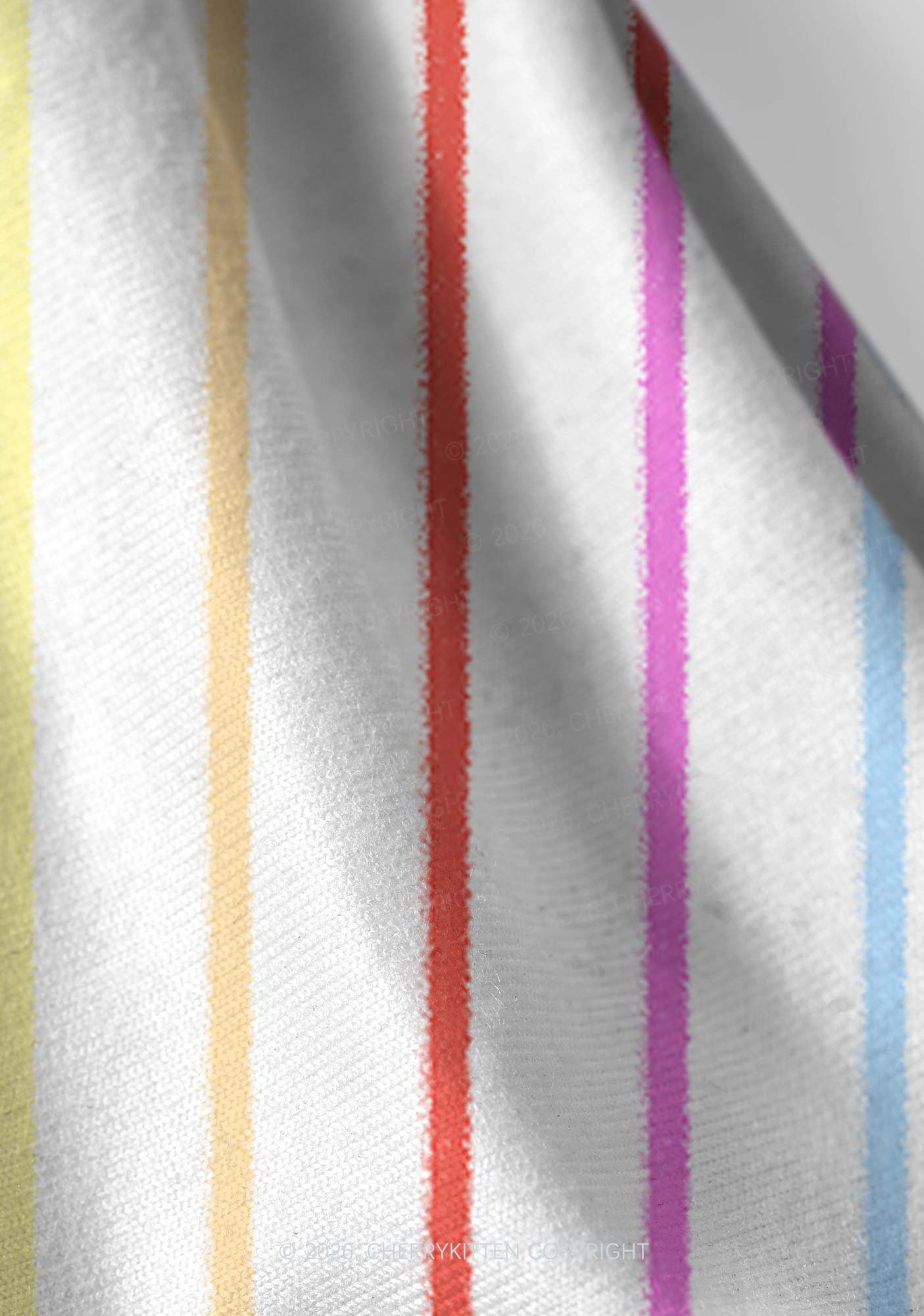 Rainbow Stripe On White Y2K Print Headband Cherrykitten