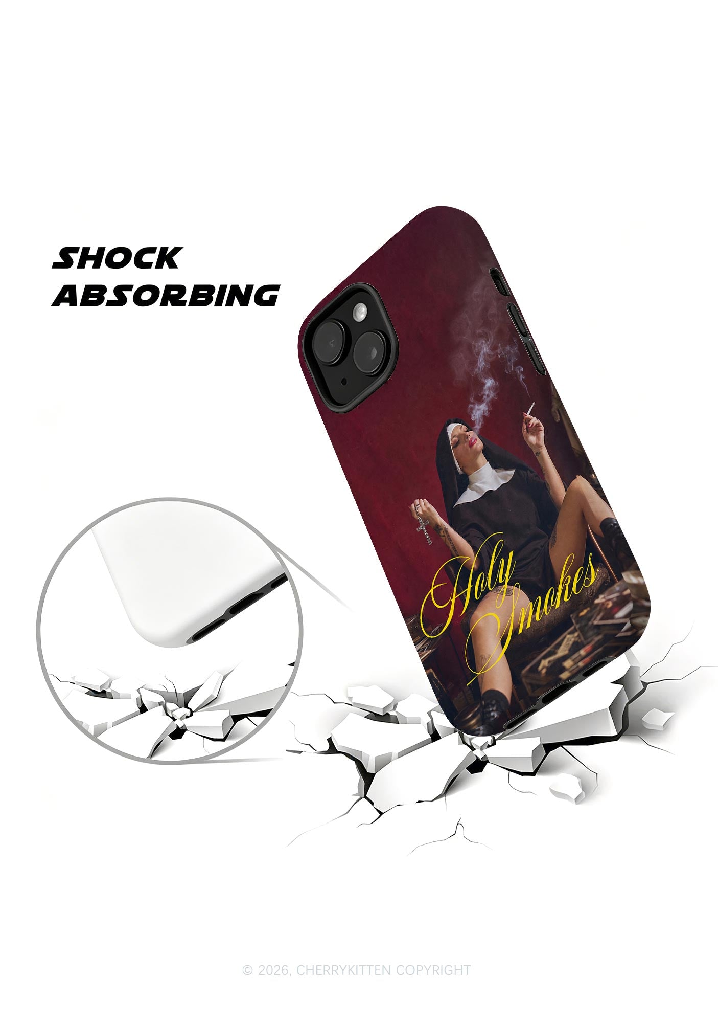 Holy Smokes Nun Y2K Phone Case Cherrykitten
