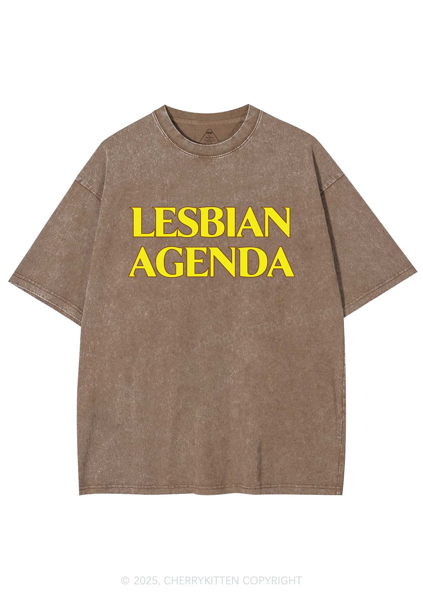 Lesbian Agenda Y2K Shirts Washed Tee Cherrykitten