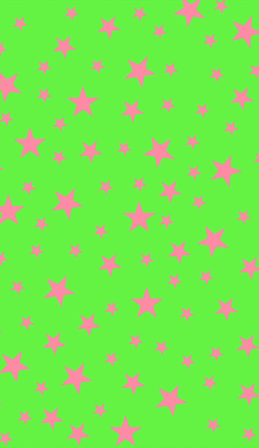 Pink Star On Green Y2K Phone Case Cherrykitten