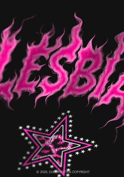 Hot Pink Flame Lesbian Pride Y2K Sport Jersey Tank Cherrykitten