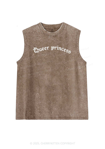 Gothic Queer Princess Pride Y2K Washed Muscle Tank Cherrykitten