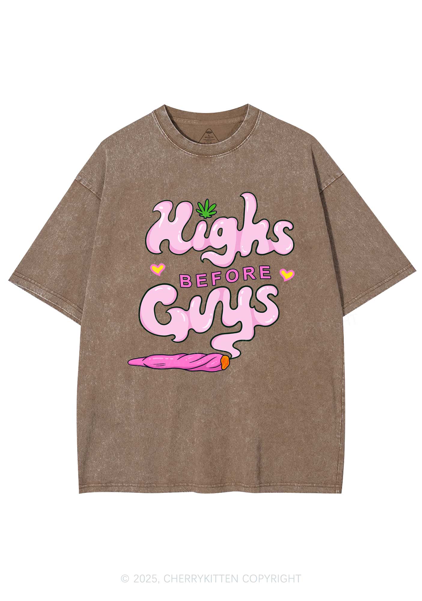 Highs Before Guys Y2K Shirts Washed Tee Cherrykitten