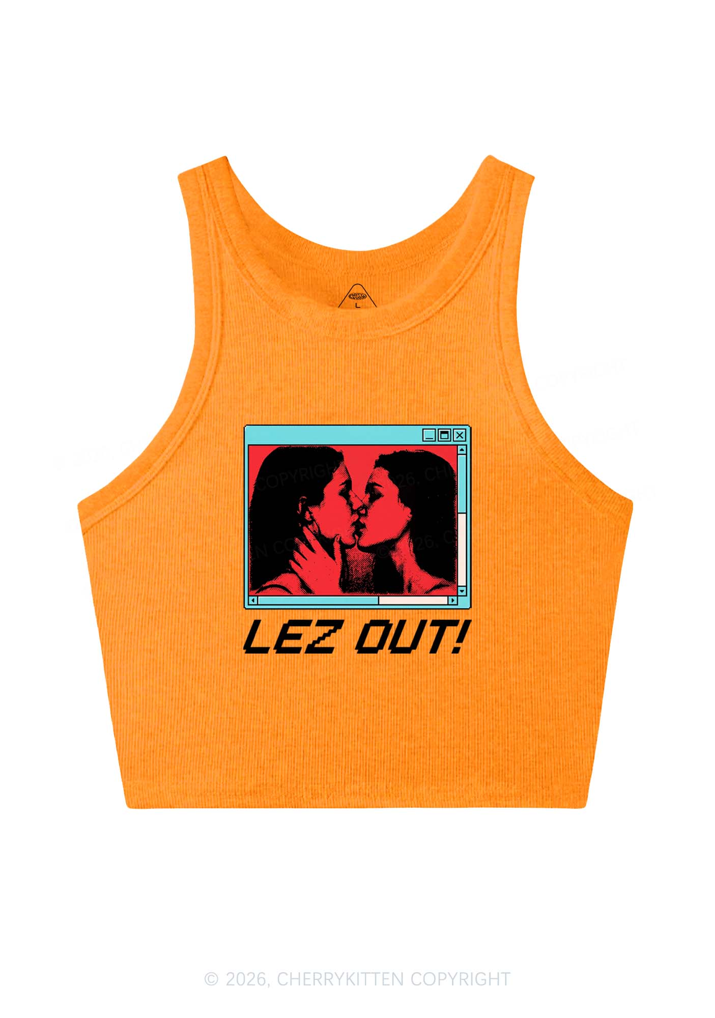 Lez Out Pride Y2K Crop Tank Top Cherrykitten