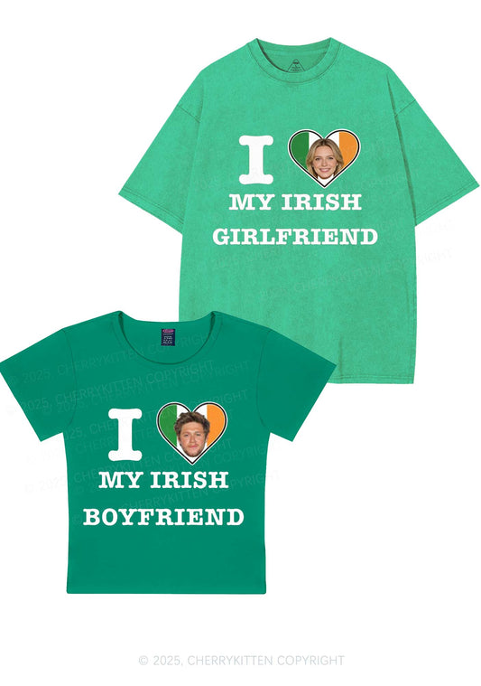 Custom My Irish BF GF Y2K Valentine's Day Couple Shirt Cherrykitten