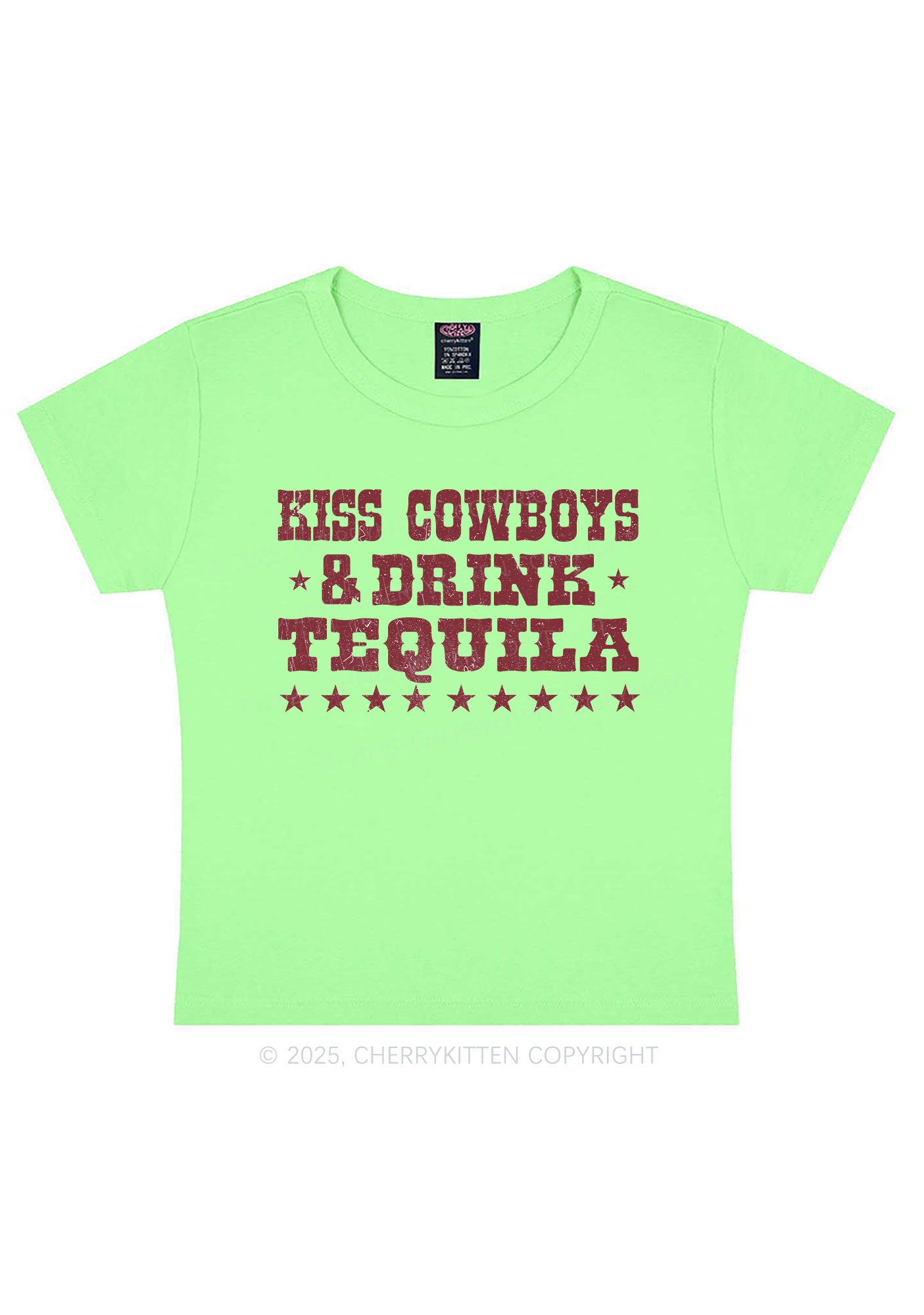 Kiss Cowboys Y2K Baby Tee Cherrykitten