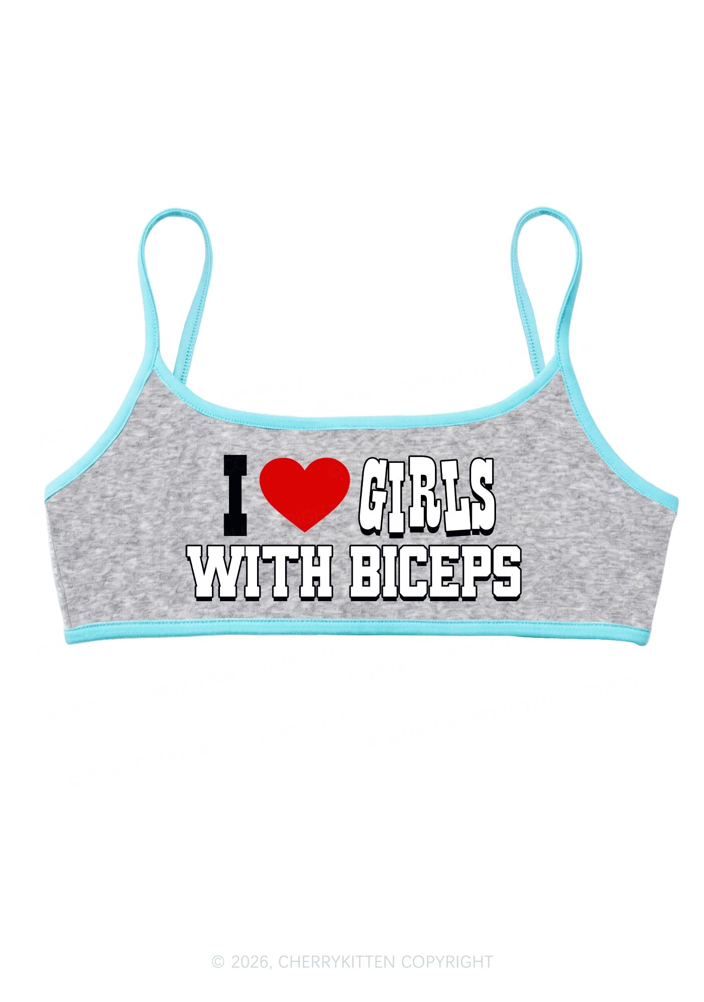 I Love Girls With Biceps Y2K Super Crop Cami Cherrykitten
