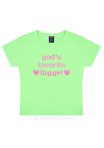 Glitter Gods Favorite Faggot Pride Y2K Baby Tee Cherrykitten