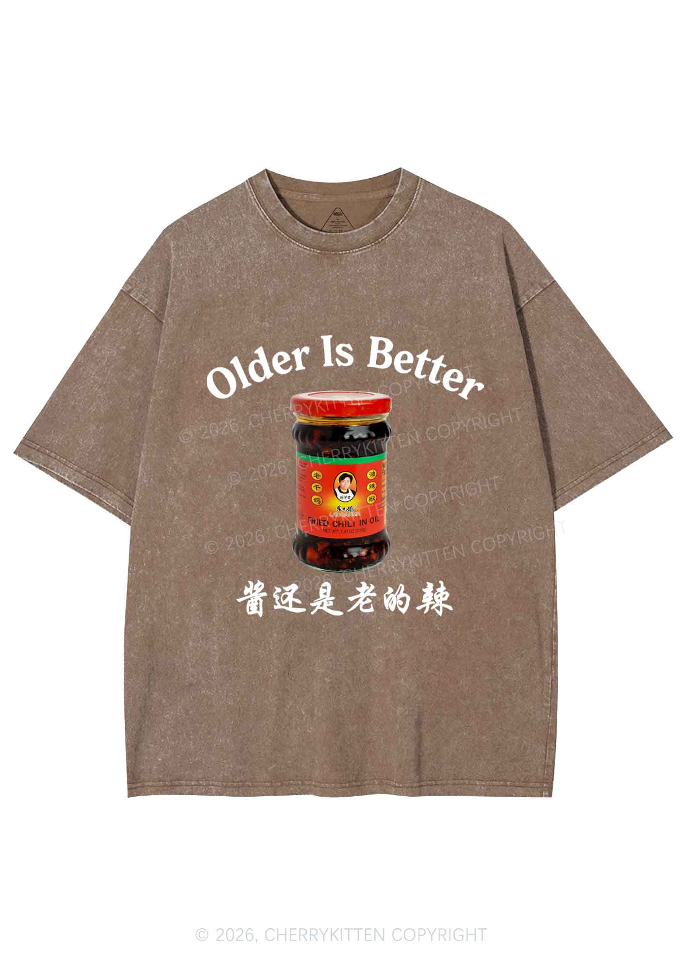 Older Is Better Y2K Shirts Washed Tee Cherrykitten