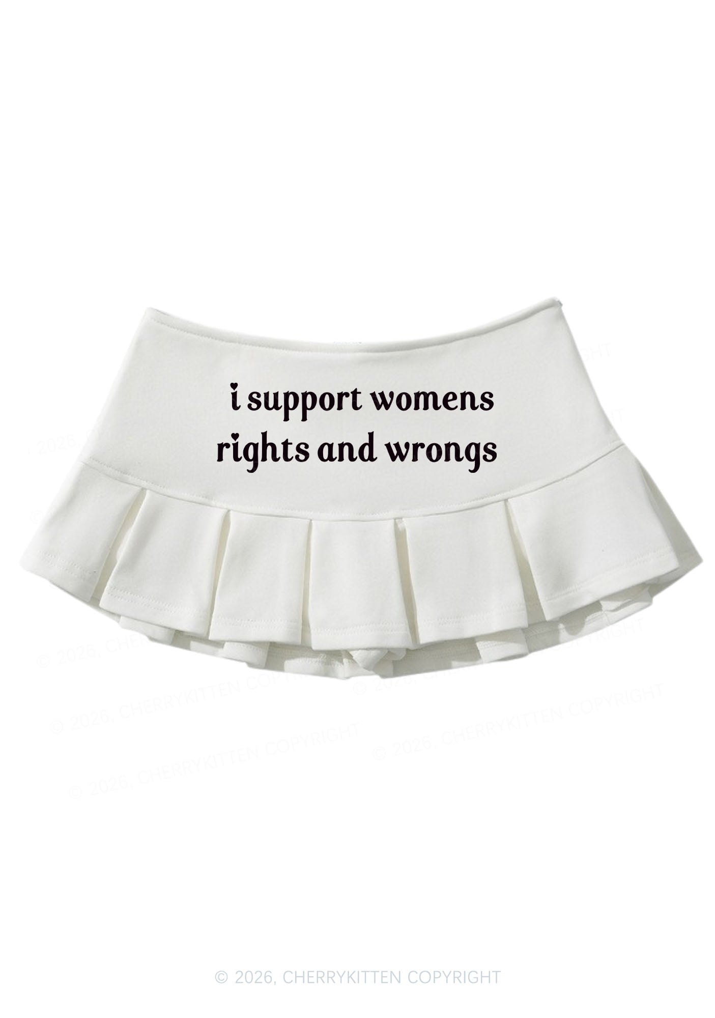 I Support Women Y2K Mini Pleated Skirts Cherrykitten