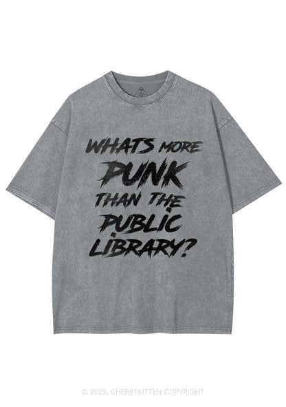 Punk Than Public Library Y2K Shirts Washed Tee Cherrykitten