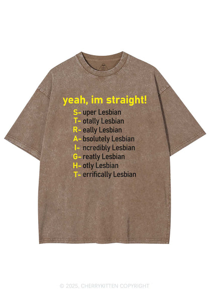 Straight Lesbian Y2K Shirts Washed Tee Cherrykitten