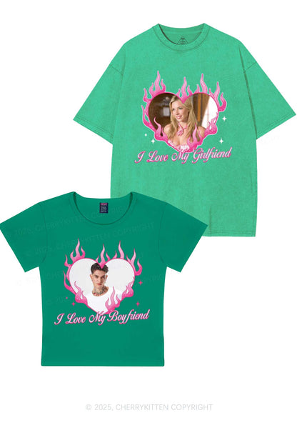 Custom I Love My GF BF Y2K Valentine's Day Couple Shirt Cherrykitten
