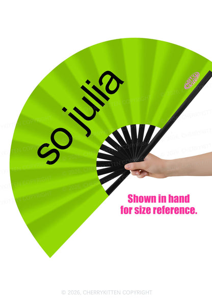 Green So Julia Y2K Rave Hand Fan Cherrykitten